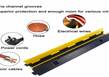 Heavy-Duty 1-Channel Cable Ramp Protector for Indoor & Outdoor Use – Secure Cable Protection