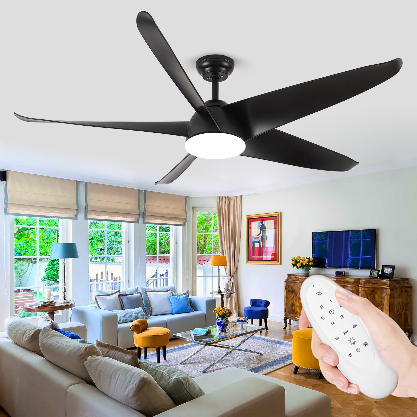 60 Black Indoor Ceiling Fans – Stylish Cooling for Modern Homes