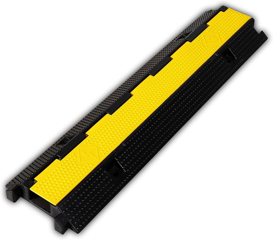 Durable Indoor Outdoor 1-Channel Cable Ramp Protector with Interlock
