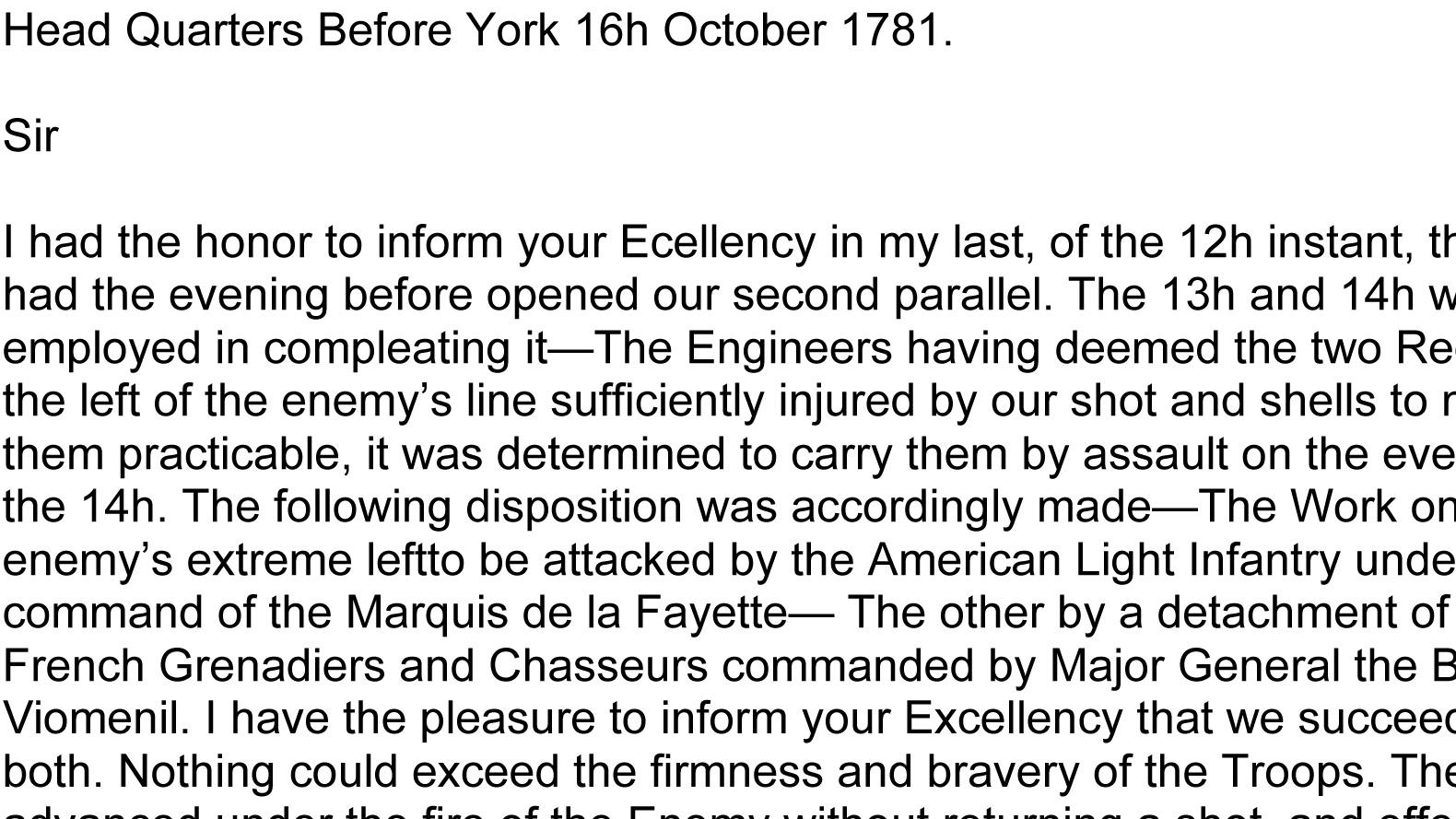 Exploring Primary Sources of the Battle of Yorktown: Letters and Journals