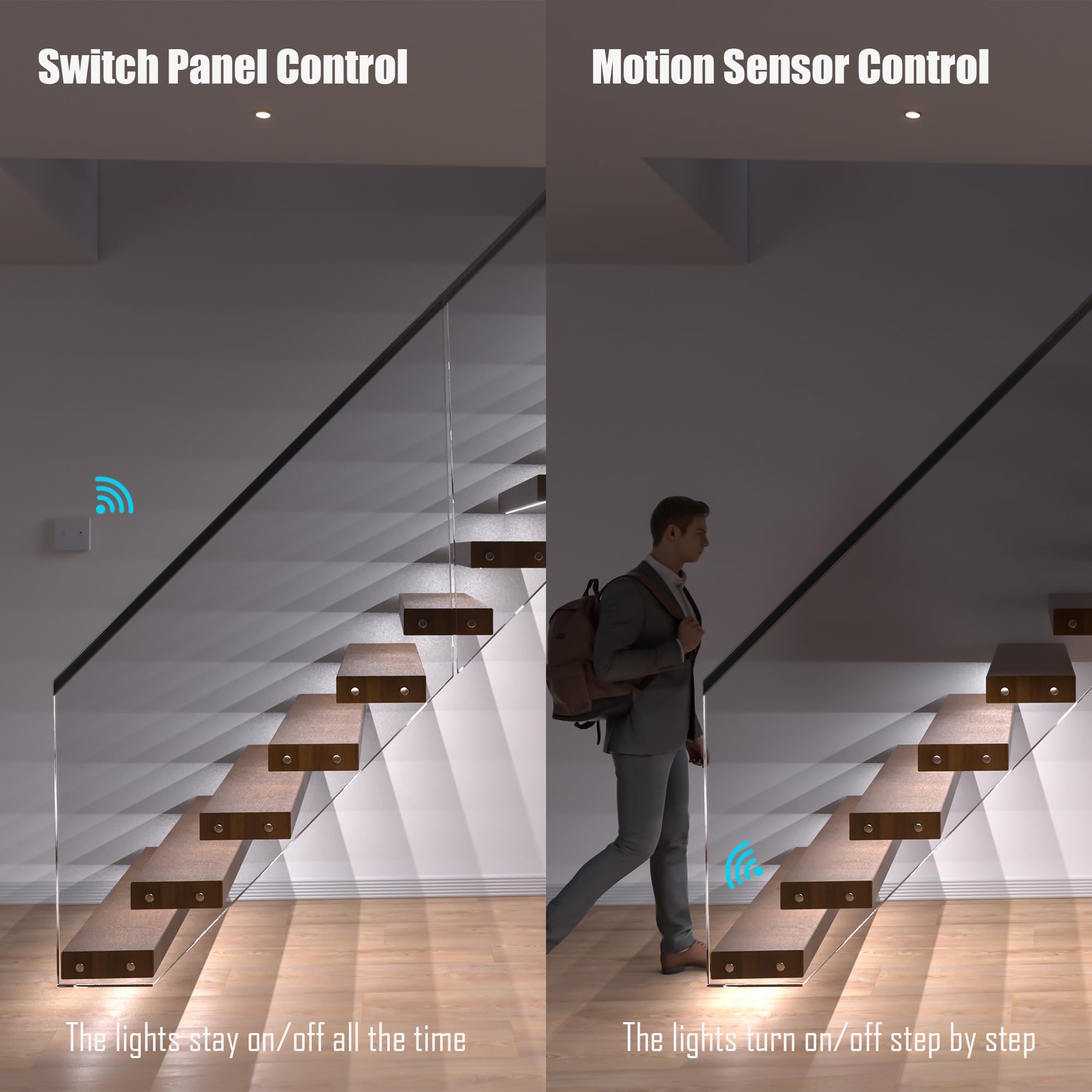 Indoor LED Metal Stair Lights with Motion Sensor – Perfect for Modern Staircase Lighting
