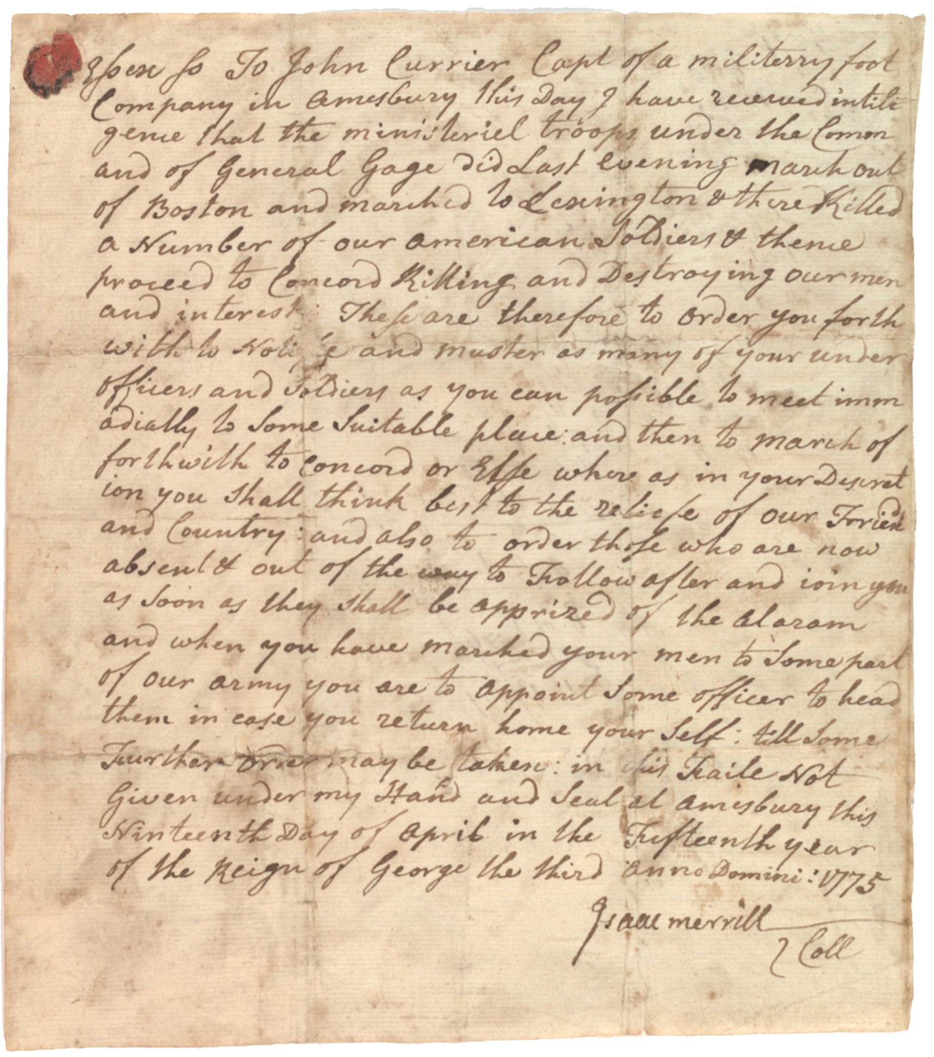 lexington and concord primary sources