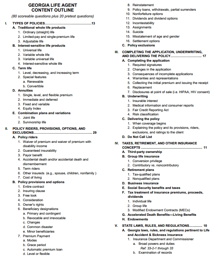 Georgia Life Insurance Agent Exam Questions PDF: Tips and Study Guide for Passing