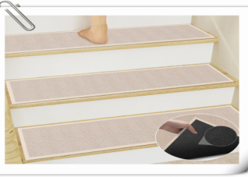 Non-Slip Indoor Stair Treads for Wooden Steps – 15pcs Self-Adhesive Carpet Runners