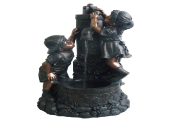 Buy Jeco FCL066 Two Kids and Dog Water Fountain – Indoor/Outdoor Resin Fountain