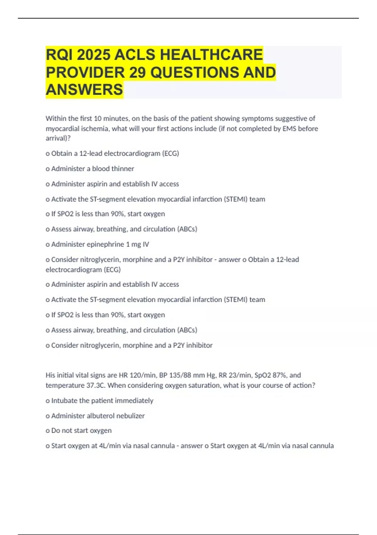 RQI 2025 Healthcare Provider ALS Answers: Learn the Key Updates Quickly and Easily